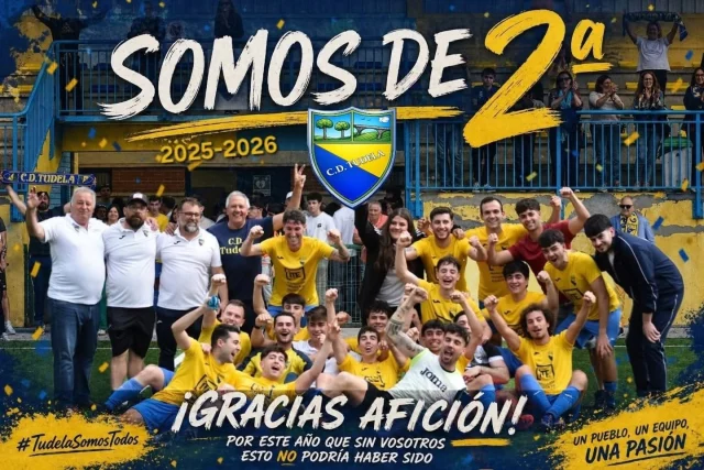 🟡🔵Ascenso CD Tudela🟡🔵

Enhorabuena a nuestros amigos y vecinos del @c.d.tudela por el ascenso conseguido, un objetivo por el que llevaban luchando varias temporadas.

Sin duda, una gran alegría para todo el deporte Tudelano.

1...2...3...¡TUDELA!💛💙💪⚽